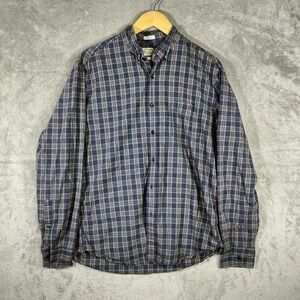 J Crew Shirt Mens Large Plaid Button Down Blue Long‎ Sleeve Classic Fit